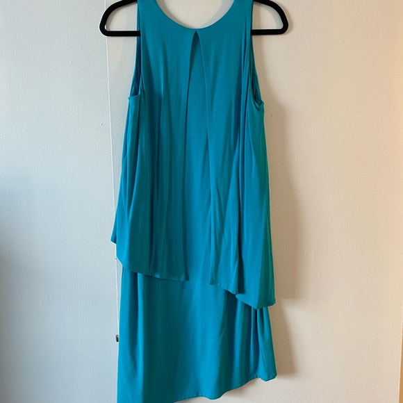 NWT Lilla P Aqua Blue Double Layer V-Neck Shift Dress | S - Picture 6 of 8